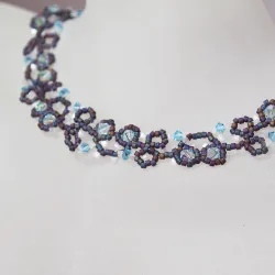 Necklace Black brass - Arabesque Selena - Necklace Black brass - Laiton noir